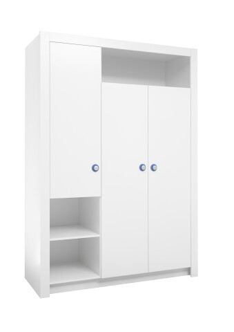 Kleiderschrank >Paula< in Weiß - 137x195,5x56cm (BxHxT)
