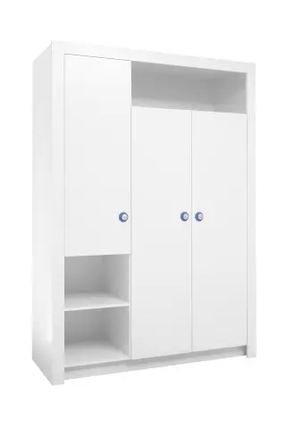 Kleiderschrank >Paula< in Weiß - 137x195,5x56cm (BxHxT)