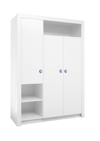 Kleiderschrank >Paula< in Weiß - 137x195,5x56cm (BxHxT)