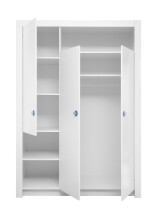 Kleiderschrank >Paula< in Weiß - 137x195,5x56cm (BxHxT)