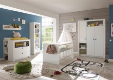 Kleiderschrank >Paula< in Weiß - 137x195,5x56cm (BxHxT)