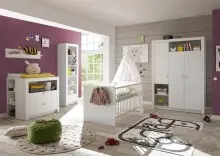 Kleiderschrank >Paula< in Weiß - 137x195,5x56cm (BxHxT)