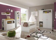 Kleiderschrank >Paula< in Weiß - 137x195,5x56cm (BxHxT)