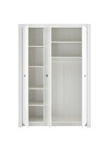 Kleiderschrank >Alba< in Weiß - 137x195,5x56cm (BxHxT)