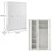 Kleiderschrank >Alba< in Weiß - 137x195,5x56cm (BxHxT)