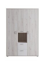 Kleiderschrank >Cristiano< in Aurum Nachbildung / Weiß