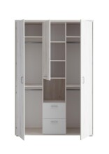 Kleiderschrank >Cristiano< in Aurum Nachbildung / Weiß
