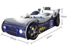 Autobett >Letta< in Blau - 219,5x69x109,4cm (BxHxT)