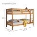 Etagenbett >Moritz< in Kiefer Natur aus Massivholz - 207x140x97cm (BxHxT)
