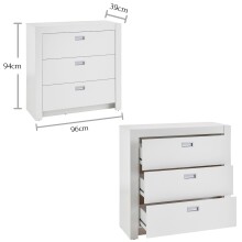 Kommode >Alba< in Weiß - 96x93,7x38,8cm (BxHxT)