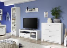 Kommode >Alba< in Weiß - 96x93,7x38,8cm (BxHxT)