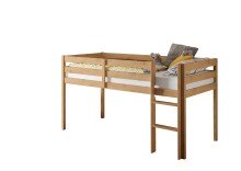 Hochbett >Keni< in Kiefer Natur aus Massivholz - 207x113x97cm (BxHxT)