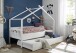 Kinderbett >Liliane< in Weiß aus Massivholz - 209x170x98cm (BxHxT)