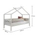 Kinderbett >Liliane< in Weiß aus Massivholz - 209x170x98cm (BxHxT)