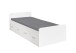 Bettgestell >Christian< in Weiß - 95,1x65,5x204cm (BxHxT)