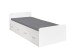 Bettgestell >Christian< in Weiß - 95,1x65,5x204cm (BxHxT)