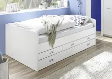 Bettgestell >Alba< in Weiß - 206,4x75,5x126cm...