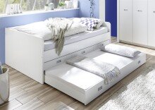 Bettgestell >Alba< in Weiß - 206,4x75,5x126cm (BxHxT)