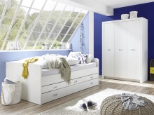 Bettgestell >Alba< in Weiß - 206,4x75,5x126cm (BxHxT)