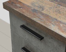 Schreibtisch >Balu< Old Wood / Betonoptik Dunkelgrau - 145x76,3x60cm (B/H/T)