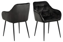 Armlehnstuhl >Brooke< (2er-Set) in Graubraun aus Metall,Stoff - 58x83x55cm (BxHxT)