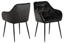 Armlehnstuhl >Brooke< (2er-Set) in Graubraun aus Metall,Stoff - 58x83x55cm (BxHxT)