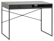 Schreibtisch >Carney< in Esche Schwarz aus Metall -...