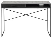 Schreibtisch >Carney< in Esche Schwarz aus Metall - 110x75x45cm (BxHxT)