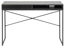 Schreibtisch >Carney< in Esche Schwarz aus Metall - 110x75x45cm (BxHxT)