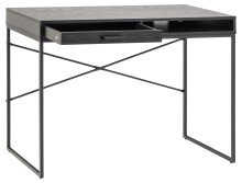 Schreibtisch >Carney< in Esche Schwarz aus Metall - 110x75x45cm (BxHxT)