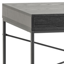 Schreibtisch >Carney< in Esche Schwarz aus Metall - 110x75x45cm (BxHxT)