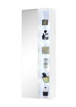 Hochschrank >Bella< in Weiß aus Glas - 55x160x30cm (BxHxT)