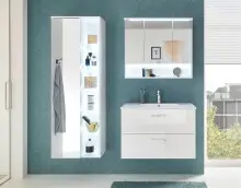 Hochschrank >Bella< in Weiß aus Glas - 55x160x30cm (BxHxT)
