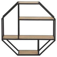 Hängeregal >Carney< in Wildeiche aus Metall - 77x77x20cm (BxHxT)