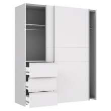 Schwebetürenschrank >Zorana II< in Weiß - 170,3x200,5x61,2cm (BxHxT)