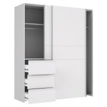 Schwebetürenschrank >Zorana II< in Weiß - 170,3x200,5x61,2cm (BxHxT)