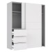 Schwebetürenschrank >Zorana II< in Weiß - 170,3x200,5x61,2cm (BxHxT)