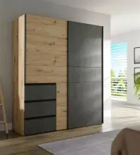 Schwebetürenschrank >Zorana< in Artisan Eiche...