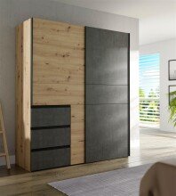 Schwebetürenschrank >Zorana< in Artisan Eiche...