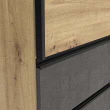 Schwebetürenschrank >Zorana< in Artisan Eiche - 200.1x200.5x61.2cm (BxHxT)