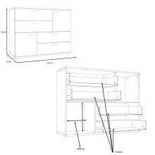 Kommode >Salford< in Old Wood Vintage - 124.9x95.9x41.3cm (BxHxT)
