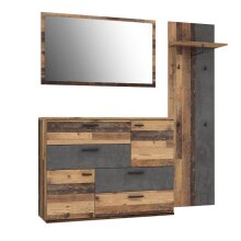 Wandspiegel >Salford< in Old Wood Vintage - 120x70x1.8cm (BxHxT)