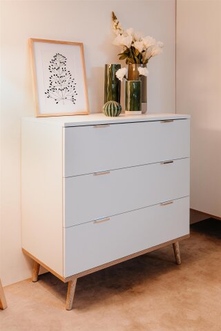 Kommode >Göteborg< in Weiß - 80x86.5x40cm (BxHxT)