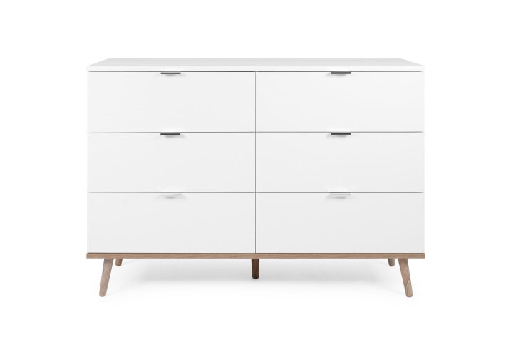 Kommode >Göteborg< in Weiß - 120x86.5x40cm (BxHxT)