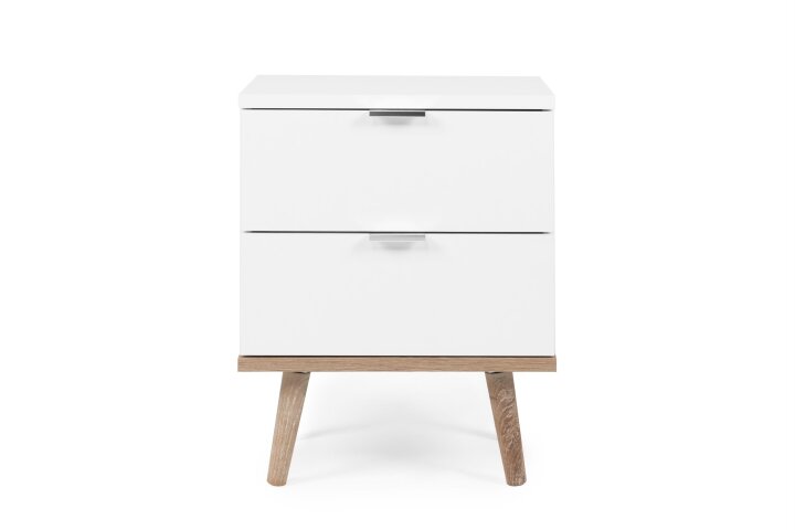 Nachtkonsole >Göteborg< in Weiß - 40x52x30cm (BxHxT)