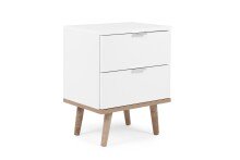 Nachtkonsole >Göteborg< in Weiß - 40x52x30cm (BxHxT)