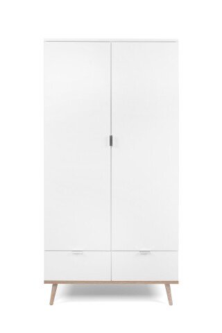Kleiderschrank >Göteborg< in Weiß - 90x180x55cm (BxHxT)