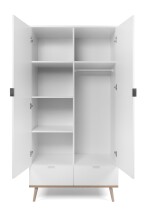 Kleiderschrank >Göteborg< in Weiß - 90x180x55cm (BxHxT)