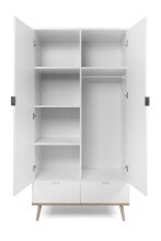 Kleiderschrank >Göteborg< in Weiß - 90x180x55cm (BxHxT)