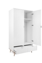 Kleiderschrank >Göteborg< in Weiß - 90x180x55cm (BxHxT)